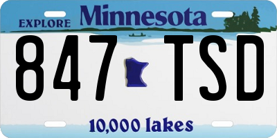 MN license plate 847TSD