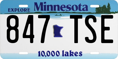 MN license plate 847TSE