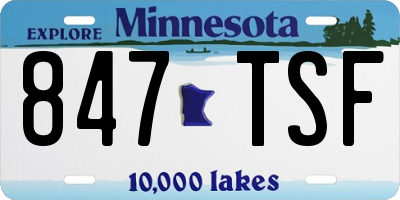 MN license plate 847TSF