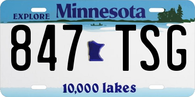 MN license plate 847TSG