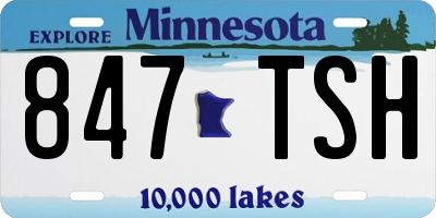 MN license plate 847TSH
