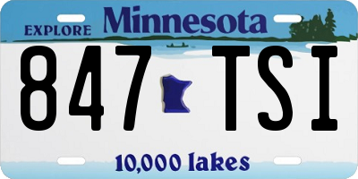 MN license plate 847TSI
