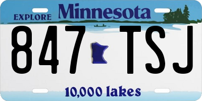MN license plate 847TSJ