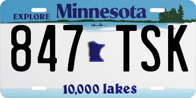 MN license plate 847TSK
