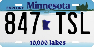 MN license plate 847TSL