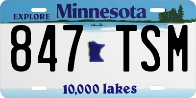 MN license plate 847TSM