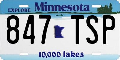 MN license plate 847TSP