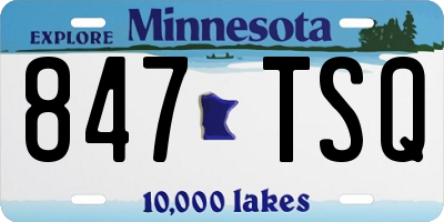 MN license plate 847TSQ