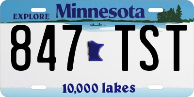 MN license plate 847TST