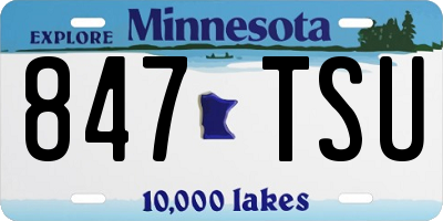 MN license plate 847TSU