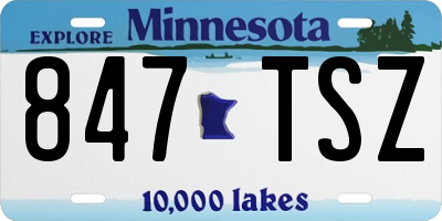MN license plate 847TSZ