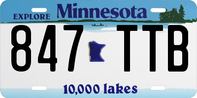 MN license plate 847TTB