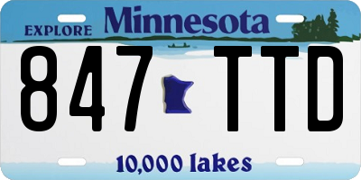 MN license plate 847TTD