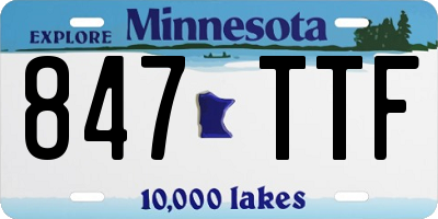 MN license plate 847TTF