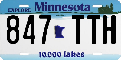 MN license plate 847TTH