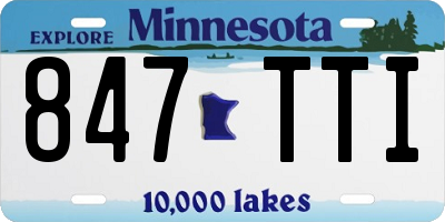 MN license plate 847TTI