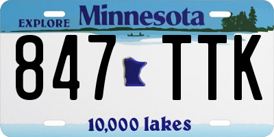 MN license plate 847TTK