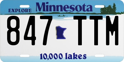 MN license plate 847TTM