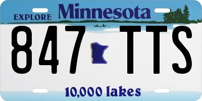 MN license plate 847TTS