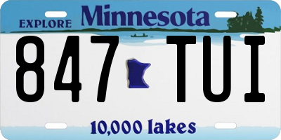 MN license plate 847TUI