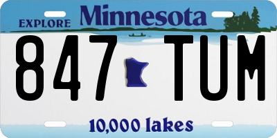 MN license plate 847TUM