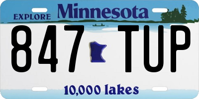 MN license plate 847TUP