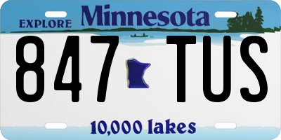 MN license plate 847TUS