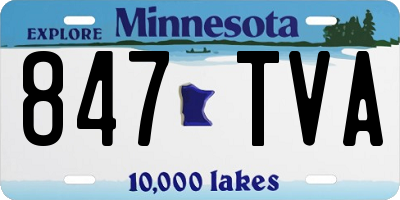 MN license plate 847TVA