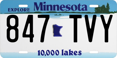 MN license plate 847TVY