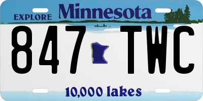 MN license plate 847TWC