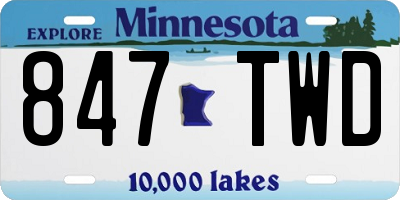 MN license plate 847TWD