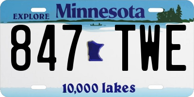 MN license plate 847TWE