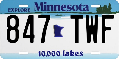 MN license plate 847TWF