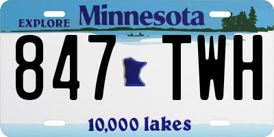 MN license plate 847TWH