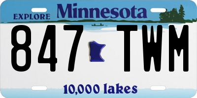MN license plate 847TWM