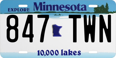 MN license plate 847TWN