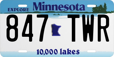 MN license plate 847TWR