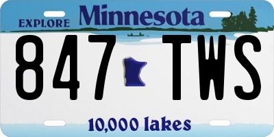 MN license plate 847TWS