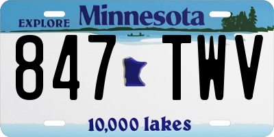 MN license plate 847TWV