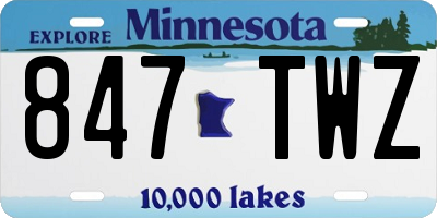 MN license plate 847TWZ