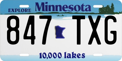 MN license plate 847TXG