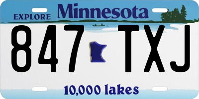 MN license plate 847TXJ