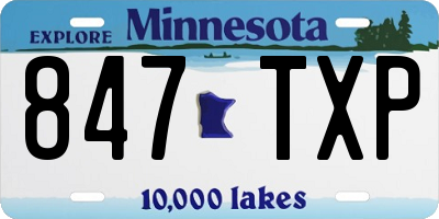 MN license plate 847TXP