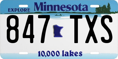 MN license plate 847TXS