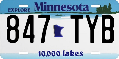 MN license plate 847TYB