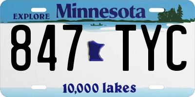 MN license plate 847TYC