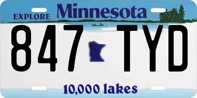 MN license plate 847TYD