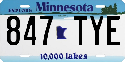 MN license plate 847TYE