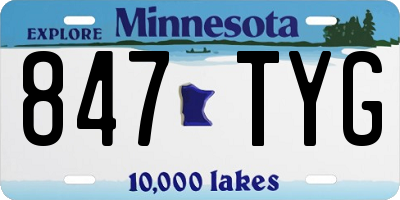 MN license plate 847TYG