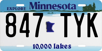 MN license plate 847TYK